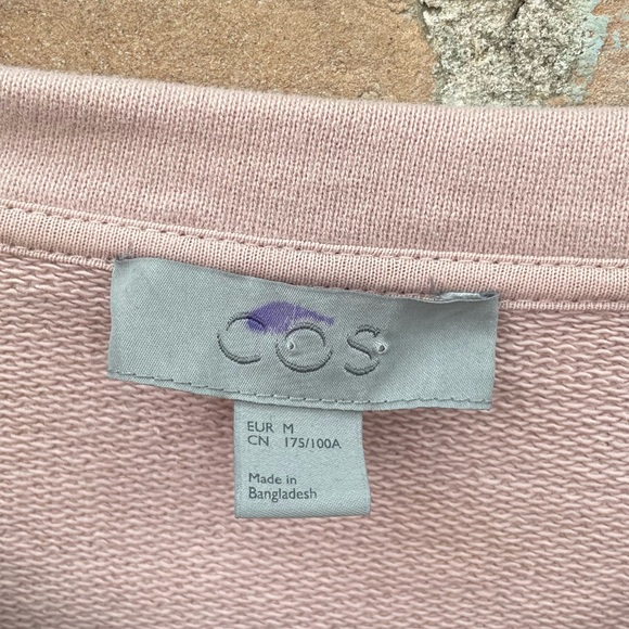 COS Pink Sweatshirt Dusty Rose Oversized Crew Neck Drop Sleeve Sweater - Picture 8 of 14
